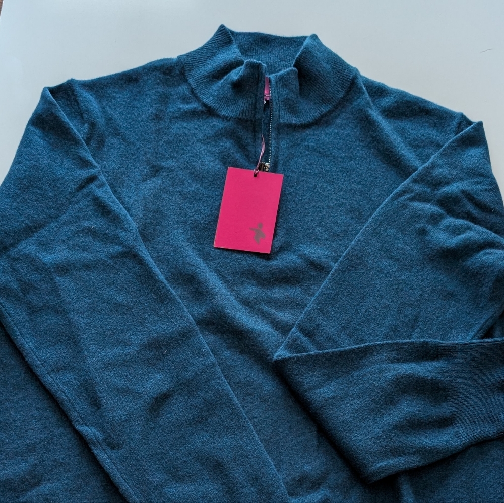 Men's State Cashmere Sweater Half Zip - Medium